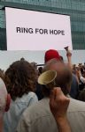 Yoko rings Bells For Peace in Manchester 